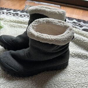 Bogs Black and White Winter Boots with Plush Lining